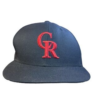 New Era 59Fifty Colorado Rockies Fitted Hat‎ Black and Red Size 7 1/4